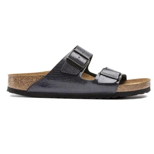 Klapki damskie Birkenstock Arizona BS Birko-flor. Niebieskie klapki Birkenstock, bez wzorów, z materiału, bez obcasa. Za 287.00 zł.