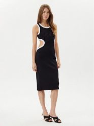 Liu Jo Sukienka letnia VA5043 J4822 Czarny Regular Fit. Czarne sukienki Liu Jo, na lato, s, bez wzorów, z bawełny, bez kołnierzyka, bez ramiączek. Za 369.99 zł.