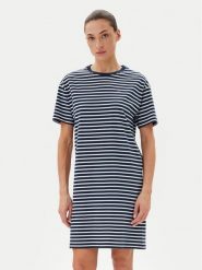 Tommy Hilfiger Sukienka codzienna UW0UW05937 Granatowy Regular Fit. Niebieskie sukienki TOMMY HILFIGER, na co dzień, m, bez wzorów, z bawełny, bez kołnierzyka, bez ramiączek, proste. Za 199.99 zł.