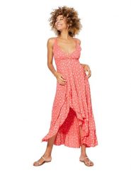 Ipanima Sukienka w kolorze koralowym rozmiar: 38/40. Czerwone sukienki Ipanima, bez wzorów, z wiskozy, bez kołnierzyka, bez ramiączek, midi. Za 108.99 zł.