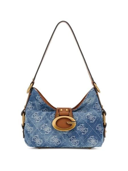 Guess Torebka Camden Mini HWDB93 08720 Niebieski. Niebieskie listonoszki Guess, z aplikacjami, z materiału, bez dodatków. Za 584.99 zł.