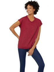 WITT WEIDEN Koszulka w kolorze czerwonym rozmiar: 52. Czerwone bluzki WITT WEIDEN, bez wzorów, z bawełny, bez kołnierzyka, bez ramiączek. Za 26.99 zł.