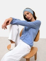 Just Cashmere Kaszmirowy kardigan "Norma" w kolorze błękitnym rozmiar: M. Niebieskie kardigany Just Cashmere, m, bez wzorów, z kaszmiru. Za 369.99 zł.
