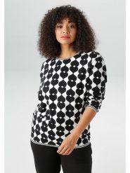 Aniston Koszulka w kolorze biało-czarnym rozmiar: 54. Białe bluzki Aniston, bez wzorów, bez kołnierzyka, bez ramiączek. Za 61.02 zł.