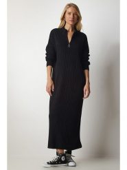 Happiness Istanbul Sukienka dzianinowa w kolorze czarnym rozmiar: onesize. Czarne sukienki Happiness Istanbul, bez wzorów, z dzianiny, bez kołnierzyka, bez ramiączek, maxi. Za 100.99 zł.