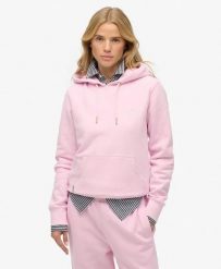 Superdry Bluza z kapturem Essential Logo z haftem. Czerwone bluzy sportowe Superdry, bez wzorów, z bawełny, z kapturem. Za 282.85 zł.