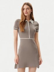 Guess Sukienka dzianinowa V5GK00 Z3D60 Brązowy Regular Fit. Brązowe sukienki Guess, xs, z aplikacjami, z dzianiny, bez kołnierzyka, bez ramiączek. Za 259.99 zł.
