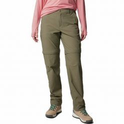 Spodnie z odpinanymi nogawkami damskie Columbia Leslie Falls Convertible Pant. Zielone spodnie sportowe Columbia, s, bez wzorów, trekkingowe. Za 319.99 zł.