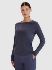 4F Longsleeve trekkingowy szybkoschnący z wełną Merino damski - szary XL. Szare koszulki sportowe 4f, bez wzorów, z dzianiny, bez ramiączek, trekkingowe. W wyprzedaży za 139.99 zł.