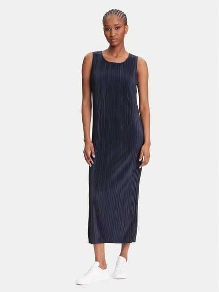 Calvin Klein Sukienka codzienna LV044A211G Granatowy Slim Fit. Niebieskie sukienki Calvin Klein, na co dzień, xs, bez wzorów, z syntetyku, bez kołnierzyka, bez ramiączek, proste. Za 259.99 zł.