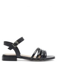 Badura Sandały E22-21451IBT Czarny. Czarne sandały Badura, bez wzorów, ze skóry, bez obcasa, na płaskiej podeszwie, bez zapięcia. Za 269.99 zł.