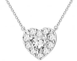Naszyjnik z białego złota z diamentami laboratoryjnymi - serce - 0,87 ct - próba 585. Białe naszyjniki Apart, z diamentem, złote. Za 5,690.00 zł.