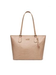 DeeZee Torebka DZE-S-004-07 Beżowy. Brązowe shopper DeeZee, bez wzorów, z materiału, bez dodatków. Za 149.99 zł.