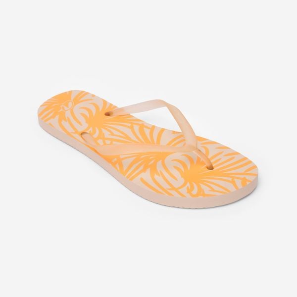 Japonki damskie Decathlon 120 Palmer. Brązowe klapki DECATHLON, bez wzorów, z materiału, bez obcasa, na płaskiej podeszwie. Za 24.99 zł.