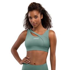 Stanik sportowy fitness damski - Wysokie wsparcie Cross Green. Zielone bielizna sportowa SIROKO, xl, bez wzorów, z nylonu. W wyprzedaży za 126.00 zł.
