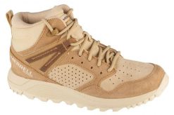 Buty trekkingowe damskie, Wildwood Mid Leather WP. Brązowe trekkingi Merrell, z materiału, trekkingowe. Za 429.99 zł.