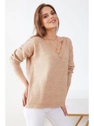Milan Kiss Sweter w kolorze beżowym rozmiar: S. Brązowe swetry Milan Kiss, s, bez wzorów, z wełny, bez ramiączek. Za 96.60 zł.