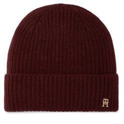 Czapka Tommy Hilfiger. Czerwone czapki TOMMY HILFIGER, bez wzorów. Za 369.99 zł.