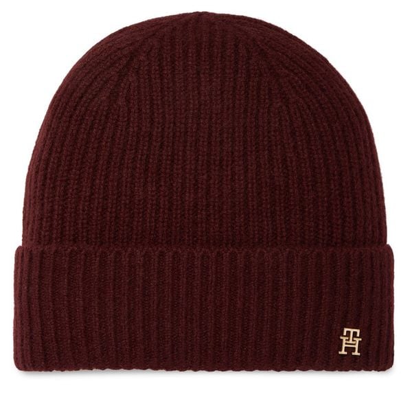Czapka Tommy Hilfiger. Czerwone czapki TOMMY HILFIGER, bez wzorów. Za 369.99 zł.