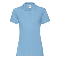Damska Koszulka Polo Premium. Niebieskie koszulki polo FRUIT OF THE LOOM, xl, bez wzorów, bez kołnierzyka, bez ramiączek. Za 80.99 zł.