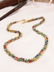 Pierres delicates Pozłacany naszyjnik z elementami ozdobnymi - dł. 45 cm rozmiar: onesize. Żółte naszyjniki Pierres delicates, z perłą, pozłacane. Za 43.99 zł.