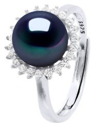 Pearl Addict Srebrny pierścionek z perłą rozmiar: onesize. Niebieskie pierścionki Pearl Addict, z cyrkonią, srebrne. Za 260.99 zł.