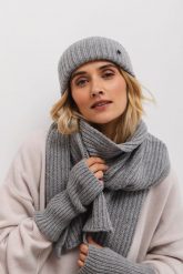 WEŁNIANY SZALIK GILDA SZARY One size - Flawless. Szare szaliki Flawless, bez wzorów, z wełny. Za 246.50 zł.