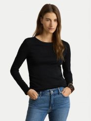 LAUREN RALPH LAUREN Bluzka 200680399001 Czarny Slim Fit. Czarne bluzki Lauren Ralph Lauren, xs, bez wzorów, z bawełny, bez kołnierzyka, bez ramiączek. Za 356.99 zł.