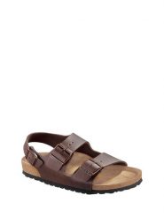 Birkenstock Sandały w kolorze brązowym rozmiar: 44. Brązowe sandały Birkenstock, bez wzorów, z materiału, klasyczne, z otwartym noskiem, bez obcasa, bez zapięcia. Za 268.55 zł.