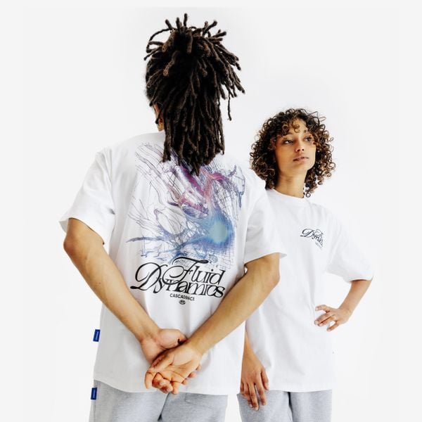 Koszulka z grafiką. Białe bluzki DECATHLON, xl, bez wzorów, z bawełny, bez kołnierzyka, bez ramiączek. Za 89.99 zł.