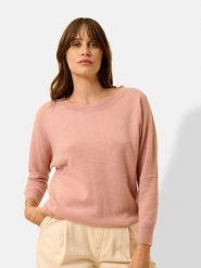 Just Cashmere Kaszmirowy sweter "Rebecca" w kolorze łososiowym rozmiar: XXL. Pomarańczowe swetry Just Cashmere, xxl, bez wzorów, z kaszmiru, bez ramiączek. Za 393.45 zł.