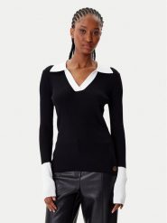 KARL LAGERFELD Sweter A4W18043 Czarny Slim Fit. Czarne swetry KARL LAGERFELD, xl, bez wzorów, z syntetyku, bez ramiączek. Za 779.99 zł.