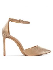 Aldo Szpilki Derperla 13773244 Złoty. Żółte szpilki Aldo, bez wzorów, ze skóry, bez obcasa, na szpilce, bez zapięcia. Za 419.99 zł.