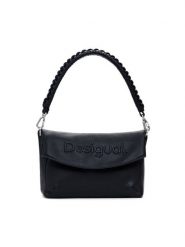 Desigual Torebka Half Logo Trokel 25WAXPAL Czarny. Czarne torebki klasyczne Desigual, bez wzorów, ze skóry, bez dodatków. Za 329.99 zł.