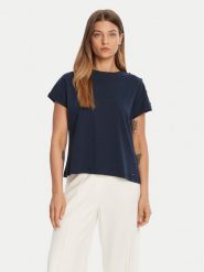 Tommy Hilfiger T-Shirt Gold Button WW0WW47455 Granatowy Regular Fit. Niebieskie t-shirty TOMMY HILFIGER, xs, bez wzorów, bez kołnierzyka, bez ramiączek. Za 259.99 zł.