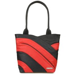 Shopperka skórzana Beltimore L38 czarno-czerwona. Czarne shopper bez wzorów, ze skóry, na ramię, duże, bez dodatków. Za 208.99 zł.
