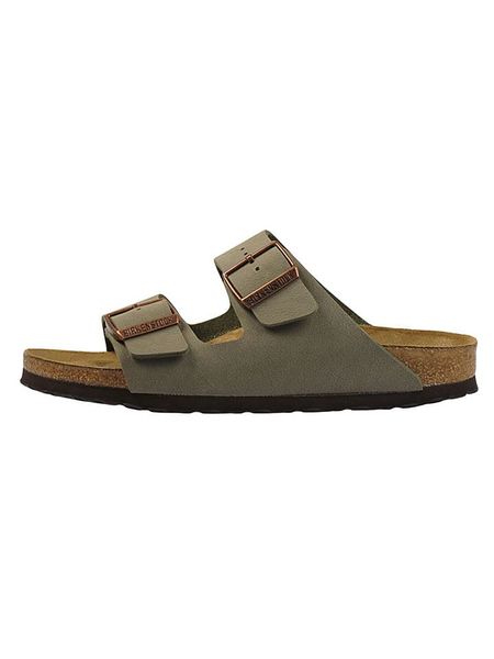 Birkenstock Klapki "Arizona" w kolorze szarym rozmiar: 37. Brązowe klapki Birkenstock, bez wzorów, bez obcasa. Za 324.95 zł.