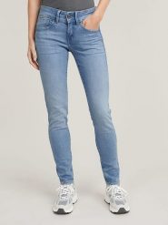G-Star Dżinsy - Skinny fit - w kolorze błękitnym rozmiar: W27/L30. Niebieskie jeansy G-Star, l, z aplikacjami. Za 252.71 zł.