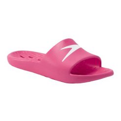Klapki damskie Speedo Slide. Białe klapki Speedo, bez wzorów, bez obcasa. Za 82.99 zł.
