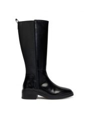 Tommy Hilfiger Kozaki Th Minimal Abrasivato Long Boot FW0FW08979 Czarny. Czarne kozaki TOMMY HILFIGER, ze skóry, bez obcasa, na płaskiej podeszwie, bez zapięcia. Za 1,099.00 zł.