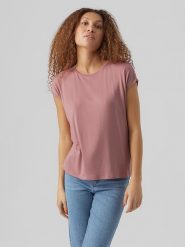 Vero Moda Koszulka "Vmava" w kolorze jasnoróżowym rozmiar: XXL. Różowe bluzki Vero Moda, xxl, bez wzorów, bez kołnierzyka, bez ramiączek. Za 43.99 zł.