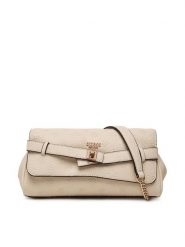 Guess Torebka Ella Logo HWPD97 46210 Beżowy jasny. Brązowe torebki klasyczne Guess, z aplikacjami, ze skóry, bez dodatków. Za 584.99 zł.