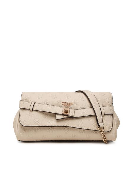 Guess Torebka Ella Logo HWPD97 46210 Beżowy jasny. Brązowe torebki klasyczne Guess, z aplikacjami, ze skóry, bez dodatków. Za 522.99 zł.