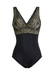 Body shape, średni stopień modelowania sylwetki. Czarne body bonprix, bez wzorów. Za 74.99 zł.