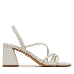 Sandały Aldo. Białe sandały Aldo, bez wzorów, bez obcasa, na słupku, bez zapięcia. Za 259.99 zł.