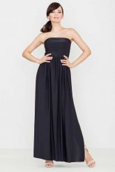 Czarna Zmysłowa Gorsetowa Maxi Sukienka. Czarne sukienki Katrus, l, bez wzorów, z bawełny, bez kołnierzyka, bez ramiączek, maxi, gorsetowe. Za 259.00 zł.