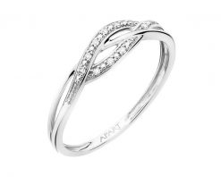 Pierścionek z białego złota z diamentami - 0,03 ct - próba 750. Białe pierścionki Apart, z diamentem, złote. Za 1,759.00 zł.