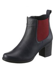 Heine Skórzane botki w kolorze czerwono-granatowym rozmiar: 39. Czerwone botki Heine, bez wzorów, ze skóry, bez obcasa, bez zapięcia. Za 130.50 zł.