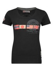 Geographical Norway Koszulka w kolorze czarnym rozmiar: XL. Czarne bluzki Geographical Norway, xl, bez wzorów, z bawełny, bez kołnierzyka, bez ramiączek. Za 39.40 zł.
