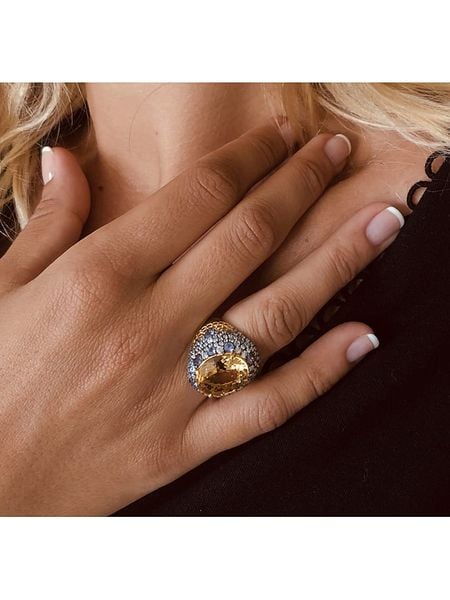 Les Petites Précieuses Pozłacany pierścionek z kamieniami szlachetnymi rozmiar: 52. Niebieskie pierścionki Les Petites Précieuses, z cyrkonią, pozłacane. Za 796.99 zł.